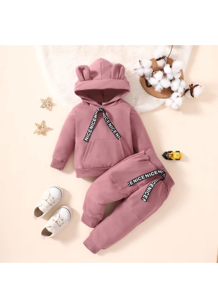 Bahar Sonbahar Çocuklar Pamuk Giyim Takım Elbise Bebek Kız Kızlar Kıyler Çocuklar Spor Hoodies Pantolon 2pcs/setler Fahion Yürümeye Başlayan Arkadaşlar: Pembe/çocuk Boyutu: 100 (Yurt Dışından)