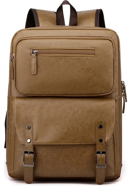 Moda Erkekler Sırt Çantası Pu Deri Bagpack Büyük Dizüstü Bilgisayar Sırt Çantaları Erkek Mochilas Gençler Için Siyah Okul Çantası Kahverengi Kese Doskolör: Siyah/boyut: 16 Inç (Yurt Dışından)