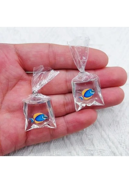 10PCS Mercan Balık Torbası Reçineleri Takılar Okyanus Şeffaf Küçük Balık Su Torbasında Takı Kolye Takılar El Yapımı Diy Malzeme Metal Renk: 3 (Yurt Dışından)