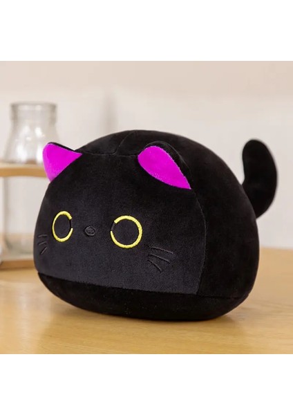7/11/20CM Kawaii Küçük Sevimli Kara Kedi Peluş Bebek Karikatür Doldurulmuş Yuvarlak Top Kedi Plushie Kızının Çantası Anahtarlık Kolye Oyuncakları Yükseklik: 9cm/renk: Mor (Yurt Dışından)
