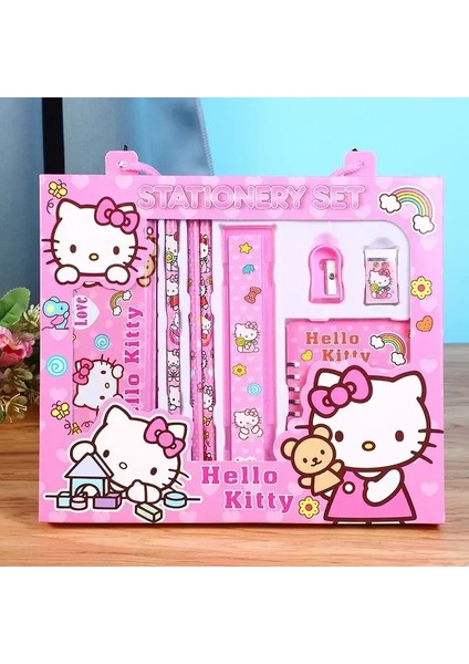 14PCS Sanrio Hello Kitty Kırtasiye Set Karikatür Desen Öğrenci Kırtasiye Hediye Kutusu Süper Kırtasiye Hediye Paket Çocuk Hediyesi: Wen Ju Tz Kt B (Yurt Dışından)