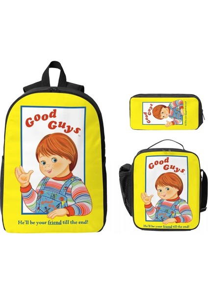 Çocuk Oyunu Iyi Guys Chucky Çocuklar Sırt Çantası Öğle Yemeği Kutusu Pen Çantaları Erkek Kızlar Anaokulu Sırt Çantaları Okul Çantası Kitap Çantası Setcolor: Gösterildiği Gibi (Yurt Dışından)