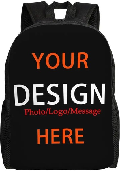 Özel Özel Fotoğraf Logo Mesajınız Sırt Çantaları Erkek Kadınlar Günlük Kitap Çantası Okul Koleji Dıy Tasarım Bagscolor: Siyah/boyut: Sırt Çantası (Yurt Dışından)
