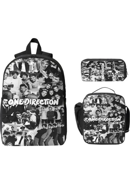 3pcs 1d Boys Group Okul Çantaları Kızlar Için Set Erkekler Kalem Çantaları Sırt Çantası Setleri Ilkokul Öğrencileri Için Öğle Yemeği Kutusu Daypackcolor: Gösterildiği Gibi (Yurt Dışından)