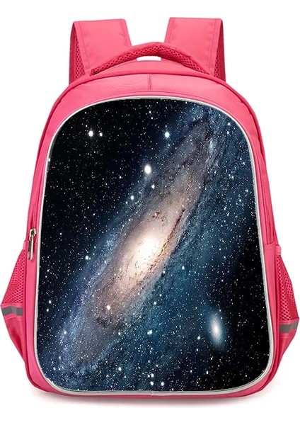 Çift Fermuarlı Cepli Kızlar Okul Sırt Çantası, Pembe Çizgi Film Yıldızlı Gökyüzü Okul Çantaları, Öğrenci Öğrencileri Için Dalı 16 Inç Çocuk Çantaları Renk: COLOR004 (Yurt Dışından)