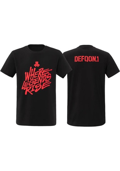 Defqon 1 Efsanelerin Yükselişi T-Shirt Erkekler Kadın Kısa Kollu Pamuk Tees Retro Hip Hop Street Giyim Markası Üstleri Yaz Erkekler Giyim: 4/boyut: S (Yurt Dışından)