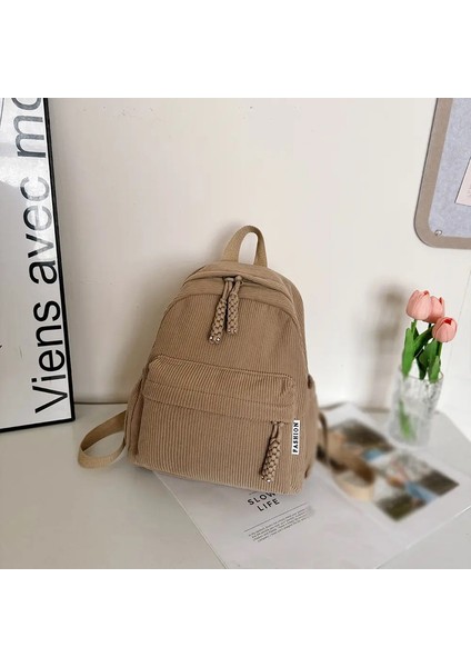 Kadınlar Için Basit Düz Renk Sırt Çantası, Yeni Öğrenci Sırt Çantası, Büyük Kapasiteli Gidiş Sırt Çantası Renk: Haki (Yurt Dışından)