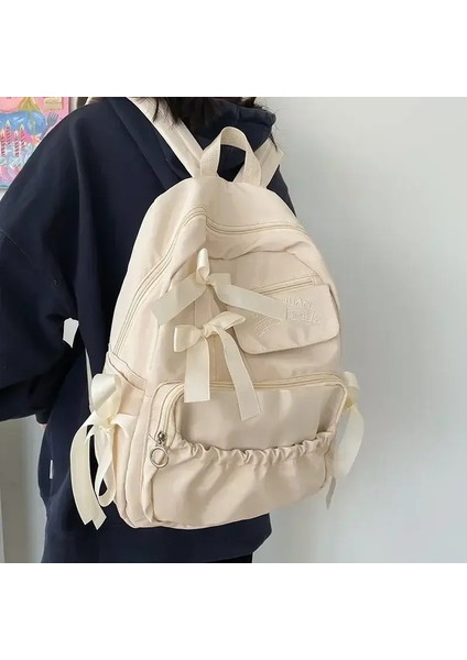 Moda Sırt Çantası Tuval Kadınlar Sırt Çantası Hırsızlığı Önleyici Omuz Çantaları Genç Kızlar Için Yeni Okul Çantası Backapck Femalecolor: Beyaz (Yurt Dışından)