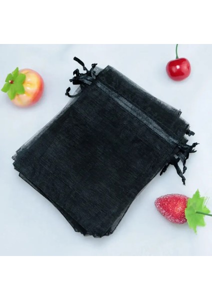 50PCS Şeffaf Organze Çantası Siyah Örgü Çantalar Çekiliş Hediye Çantası Mücevher Için Küçük Şekerler Için Küçük Düğün Parti Lehine Torbalar Renk: Siyah/boyut: 9X12CM (Yurt Dışından)