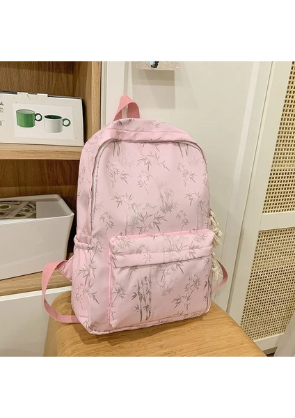 Yeni Çin Tarzı Sırt Çantası, Kadın Sırt Çantası, Hafif, Niş, Seyahat Çantası, Çok Yönlü, Üniversite Öğrencisi Sırt Çantası Renk: Pembe (Yurt Dışından)