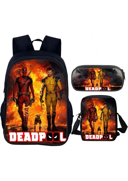 Deadpool Wolverine Filmi Çocuk Okulu Sırt Çantası Omuz Çantası Kalem Çantaları ile Erkek Kızlar Için Okul Çantaları En Iyi Hediye Renk: 5 (Yurt Dışından)