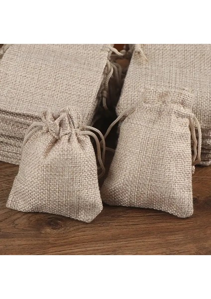 50/100PCS 13X18CM/10X15CM/7X9CM Drawstring Çuval Bezi Çantası Jüt Hediye Diy Düğün Iyiliği Hediye Çantası Şeker Çikolata Jewerycolor: 100PCS/HEDIYE Kutusu Boyutu: 7X9CM (Yurt Dışından)