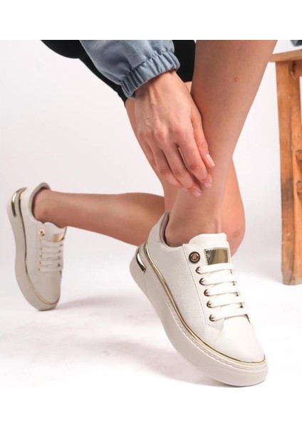 Kuum London K732559 Kadın Monogram Desenli Yüksek Taban Sneaker Ayakkabı modelleri