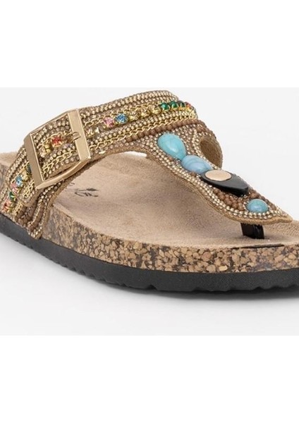 Guja 25Y102-7 Kadın Mantar Taban Parmak Arası Taşlı Terlik fırsatları