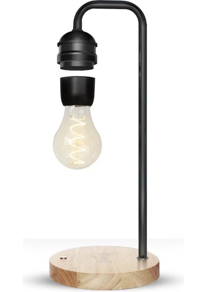 XF01 Ampul Görünümlü Kablosuz Şarj Özellikli Gece Lambası - Siyah Svlrs