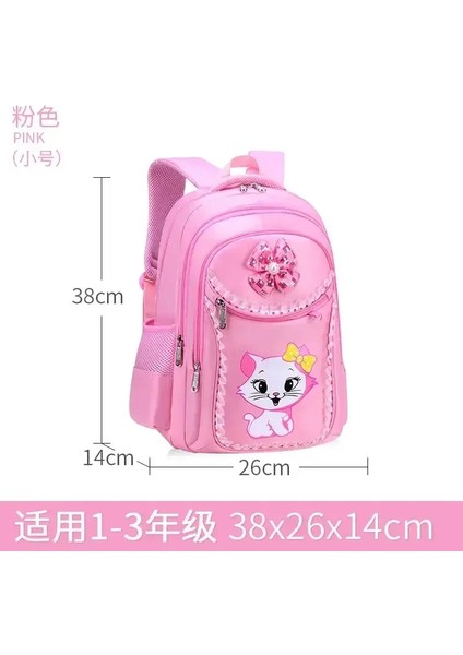 Çocuklar Sırt Çantası+Öğle Yemeği Çantası+Kalem Kılıfı Sevimli Cat Kid Okul Bag Sırt Çantası Kız Öğrenci Gençler Su Geçirmez Birincil Bookbagcolor: 1 Parça S (Yurt Dışından)