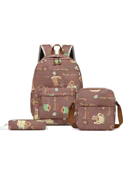 Kawaii Büyük Kapasiteli Capya Okul Sırt Çantası Üniversite Öğrencisi Için Sevimli Karikatür Baskı Sırt Çantaları Kadınlar Ins Girls 'sırt Çantaları Renk: Kahverengi (Yurt Dışından)