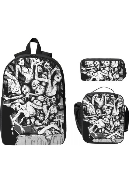 3pcs Junji Ito Aksesuarlar Çocuklar Için Sırt Çantası Seti Kalem Çantaları Okul Öğrencileri Için Öğle Yemeği Kutusu ile Kitap Çantası Setleri Knapsackcolor: Gösterildiği Gibi (Yurt Dışından)