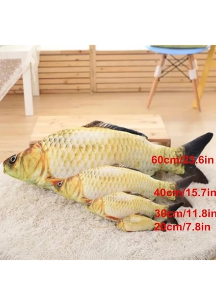 20CM 1 Adet Balık Peluş Bebek 3D Sazan Atmak Bebek Oyuncak Balık Şekli Uyku Yastığı Hediye Kedi Nanesi Oyuncaklar Noel Çocuklar Mükemmel Hayvan Yastık (Yurt Dışından)