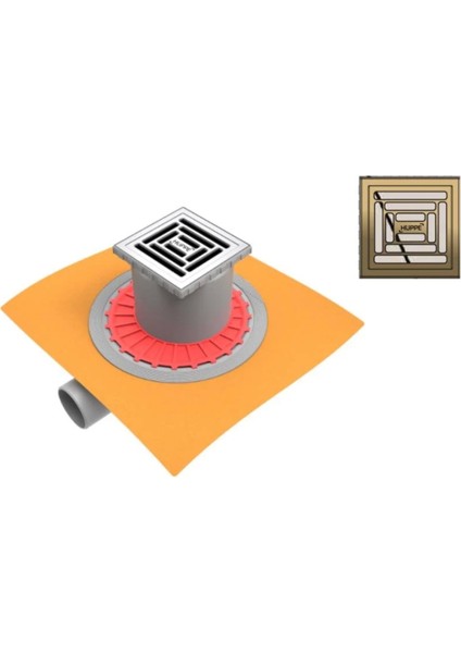Master x Yalıtımlı Noktasal Su Gideri 10X10 P. Bakır Yndn