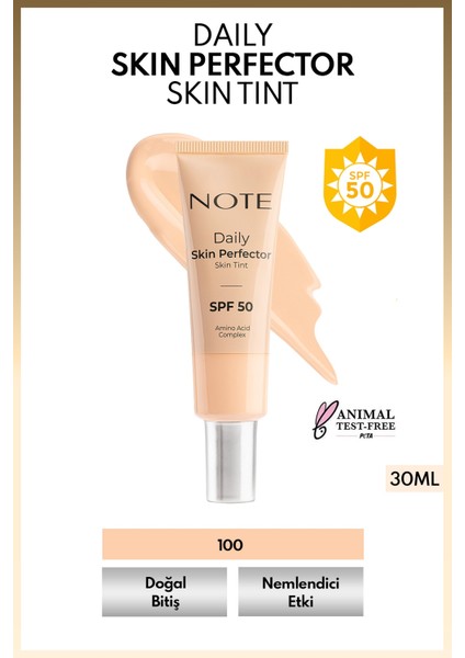 Daily Skin Perfector Skin Tint Spf 50 Ton Eşitleyici Doğal Bitişli Renkli Nemlendirici - 100