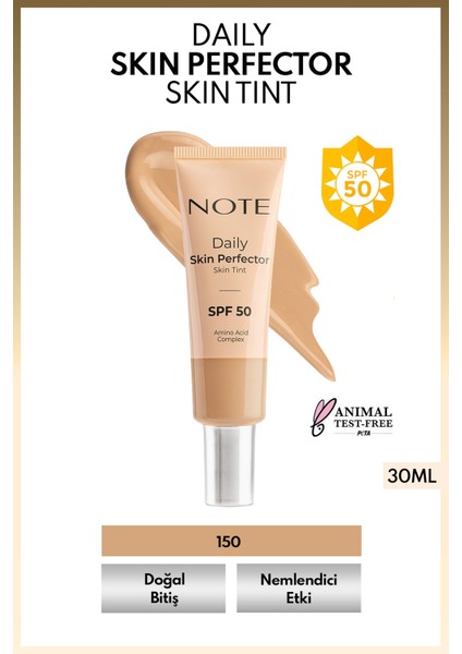 Daily Skin Perfector Skin Tint Spf 50 Ton Eşitleyici Doğal Bitişli Renkli Nemlendirici - 150