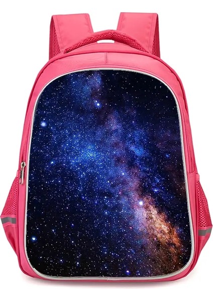 Çift Fermuarlı Cepli Kızlar Okul Sırt Çantası, Pembe Çizgi Film Yıldızlı Gökyüzü Okul Çantaları, Öğrenci Öğrencileri Için Dalı 16 Inç Çocuk Çantaları Renk: COLOR003 (Yurt Dışından)