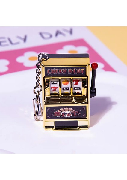 Taşınabilir Mini Meyve Yuvası Anahtarlıklar Kolye Şanslı Jackpot Retro Oyuncak Paralı Oyunlar R Makinesi Hediyesi Çocuklar ve Yetişkin Adaları: YJ89901 (Yurt Dışından)