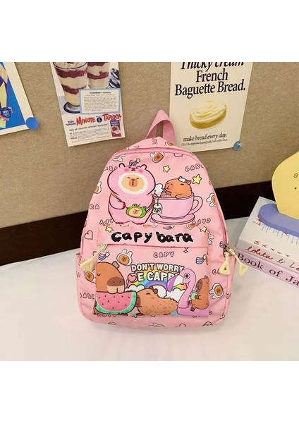 Sevimli Büyük Kapasite Capya Sırt Çantası Nefes Alabilir Karikatür Öğrenci Schoolbag Naylon Ultra Light Kitap Çantası Renk: M-Pink (Yurt Dışından)