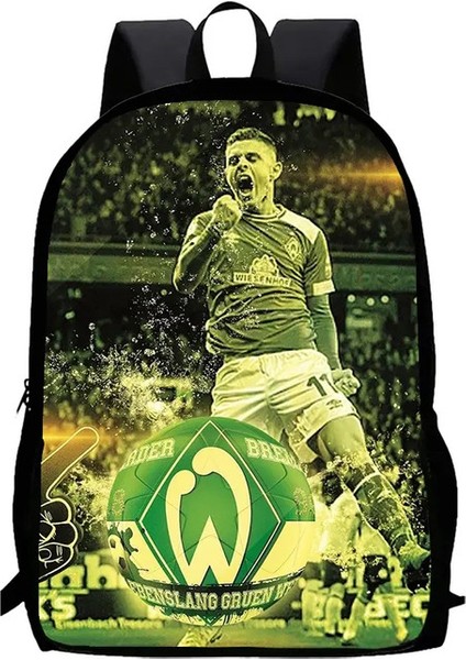 Football W-Werder B-Bremen 1/3pcs Sırt Çantası Karikatür Okul Çantası Erkek Kız Için Öğle Yemeği Çantası Kalem Kutusu Sırt Çantası Çocuk Sırt Çantası Renk: Sadece Sırt Çantası (Yurt Dışından)