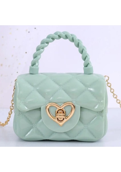 Yeni Kalp Deseni Mini Omuz Çantaları Pu Küçük Satchel Kadın Kızlar Para Cüzdanları Çanta Dalı Çantalar Sokak Giyim Aksesuar Renk: Yeşil (Yurt Dışından)