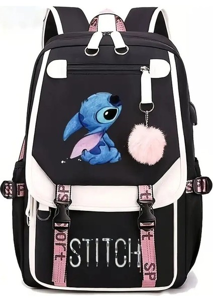 Disney Stitch Akıllı Sırt Çantası Su Geçirmez Sırt Çantası, Seyahat Sırt Çantası, Şık Okul Çantası, Büyük Kapasiteli Katlanabilir Açık Havada Gündüz Renk: D (Yurt Dışından)