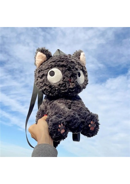 Kawaii Küçük Kara Kedi Peluş Bebek Çanta Karikatür Servet Kedi Bez Bebek Siyah Kedi Peluş Oyuncak Sırt Çantası Çocuk ve Gril Doğum Günü Hediyesi: Siyah (Yurt Dışından)