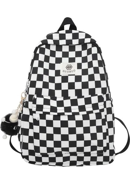 Koreli Versiyon Moda Dama Tahtası Deseni Kız Öğrenci Sırt Çantası Günlük Çok Yönlü Orta ve Lise Kadın Yeni Model Rolor: 3 (Yurt Dışından)