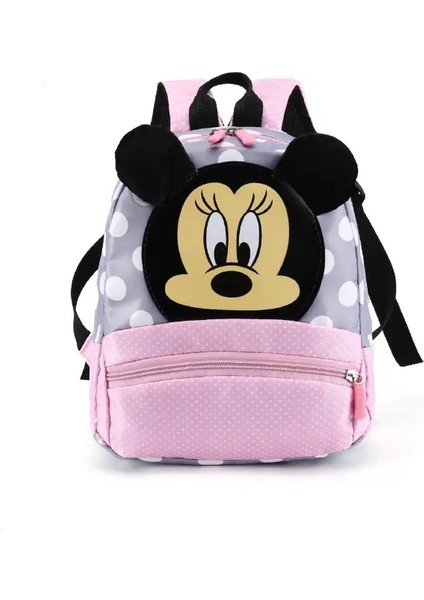 Lisanslı Minnie Mouse Sırt Çantası Yürümeye Başlayan Çocuklar Için Çocuk Okul Çantası Için Siyah Gri Bow Kore Tarzı Okul Çantası Toddler Anaokulu Renk: B (Yurt Dışından)