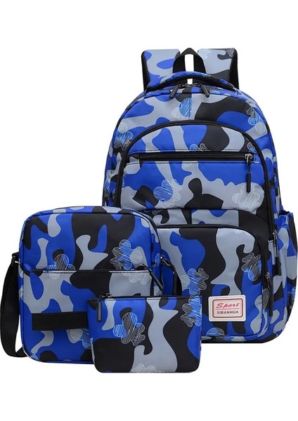 Yüksek Kaliteli Sırt Çantası 3pcs/set Erkek Sırt Çantaları Kadınlar Için Lise Çantaları Omuz Öğrenci Seyahat Çantası Büyük Kapasiteli Bilgisayar Torbası: Siyah/beden: 31CMX13CMX45CM (Yurt Dışından)