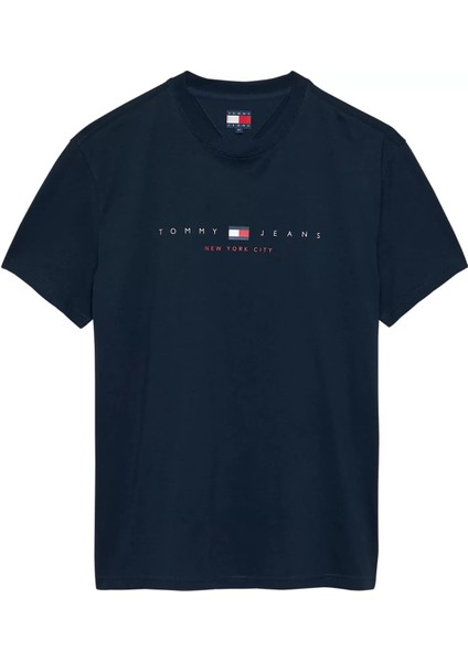 Erkek New York City Logolu T-Shirt - Lacivert