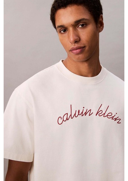 Erkek Ss Center Chain Stitch 116 T-Shirt - Beyaz fırsatları