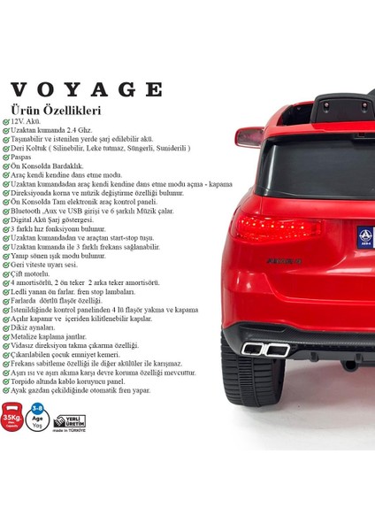 Ayıcı Oyuncak Akülü Uzaktan Kumandalı Araba Voyage Gt 4x2 Deri Koltuklu indirimleri