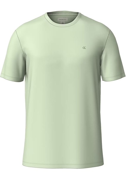 Erkek Supima Pamuk Bisiklet Yaka T-Shirt - Yeşil