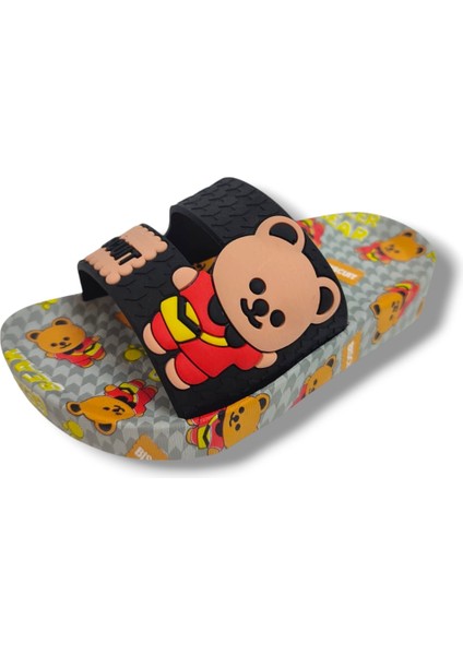 16256-25 Biscuit Ayıcık Figürlü Erkek Çocuk Terlik 25-29