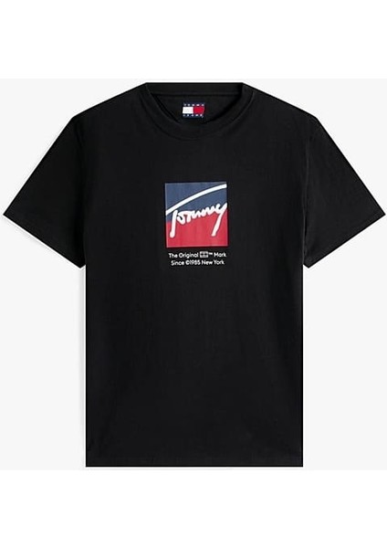 Erkek Signature Logo T-Shirt - Siyah indirimleri