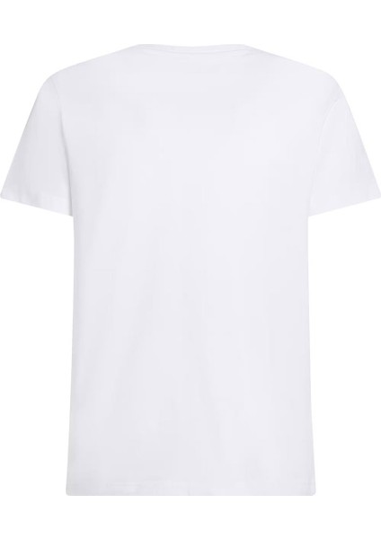 Erkek Bisiklet Yaka Pamuklu T-Shirt - Beyaz fiyatları