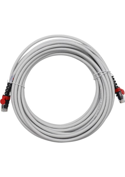 Utp Cat6 Patch Cord Gray Red Boot 3m Kablo