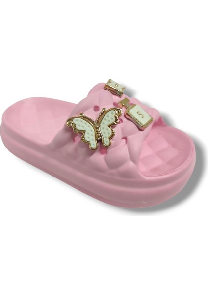 E310-5-25 Eva Kelebek Yıldız Tokalı Kız Çocuk Terlik
