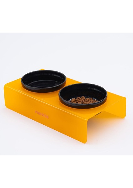 Sarı-Ikili Seramik-Pleksi Mama ve Su Kabı-Kedi Köpek Mama Su Kabı fiyatları