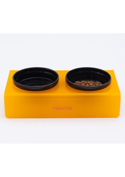 Sarı-Ikili Seramik-Pleksi Mama ve Su Kabı-Kedi Köpek Mama Su Kabı fırsatları