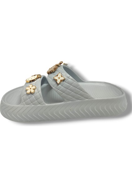 E800-17-25 Yeni Örgülü Taşli Kadın Terlik modelleri