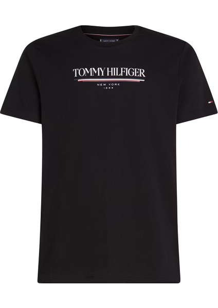 Erkek Th Brand Love Hilfiger Tee – Siyah