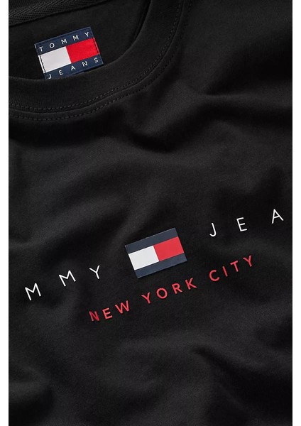 Erkek New York City Logolu T-Shirt - Siyah modelleri